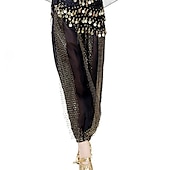 abordables Tenues de danse du ventre-Danse du ventre Pantalon Paillette Femme Utilisation Taille basse Mousseline de soie