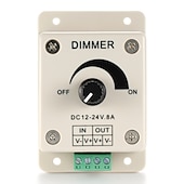 baratos Interruptores-diy dc12-24v 8a pwm botão manual dimmer controlador 0% -100% pwm controle de escurecimento interruptor de brilho de luz LED para 5050 3528 2835 fitas de LED de cor única luzes de fita Luzes de fita