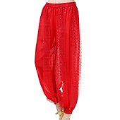 abordables Tenues de danse du ventre-Danse du ventre Pantalon Paillette Femme Utilisation Taille basse Mousseline de soie
