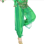 abordables Tenues de danse du ventre-Danse du ventre Pantalon Paillette Femme Utilisation Taille basse Mousseline de soie