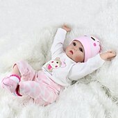 cheap Dolls-NPKCOLLECTION 22 inch Reborn Doll Baby &amp; Toddler Toy Baby Girl Reborn Baby Doll Newborn lifelike Lovely Parent-Child Interaction Hand Applied Eyelashes with Clothes and Acc for Girls Christmas Gift