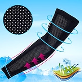 baratos Aquecedor para Braços e Pernas-1 par Nuckily Mangas de ciclismo Armwarmers Mangas de compressão Côr Sólida UPF 50 Reflector Leve Moto Branco Preto para Homens Mulheres Adulto Bicicleta de Estrada Bicicleta De Montanha Pesca