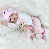 cheap Dolls-NPKCOLLECTION 22 inch Reborn Doll Baby &amp; Toddler Toy Baby Girl Reborn Baby Doll Newborn lifelike Lovely Parent-Child Interaction Hand Applied Eyelashes with Clothes and Acc for Girls Christmas Gift