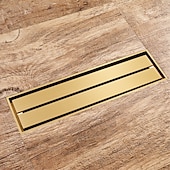 cheap Drains-12 Inch Rectangular Bathroom Shower Floor Drain Golden Strainers Bath Hotel Drain