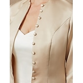 billige mors wraps-Langermet Frakker / jakker Blonder / Sateng Bryllup / Fest / aften Sjal til kvinner Med Blonder / Appliqué / Knapp