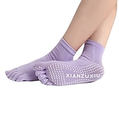 economico Calze da Yoga-1 Paio Calze yoga Calzini antiscivolo da yoga Cinque calzini della punta Per donna Antiscivolo Traspirante Protettivo Viola scuro Azzurro Rosa + giallo Autunno Inverno per Yoga Pilates Danza Bikram