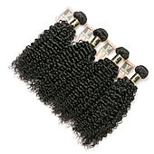 cheap 4 Bundles Human Hair Weaves-4 Bundles Hair Weaves Brazilian Hair Kinky Curly Human Hair Extensions Remy Human Hair 100% Remy Hair Weave Bundles 400 g Natural Color Hair Weaves / Hair Bulk Human Hair Extensions 8-28 inch Natural