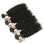 cheap 4 Bundles Human Hair Weaves-4 Bundles Hair Weaves Brazilian Hair Kinky Curly Human Hair Extensions Remy Human Hair 100% Remy Hair Weave Bundles 400 g Natural Color Hair Weaves / Hair Bulk Human Hair Extensions 8-28 inch Natural