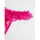 cheap Sexy Lingerie-Women&#039;s Beaded Mesh Hole Sexy Jacquard G-strings &amp; Thongs Panties Micro-elastic Mid Waist Super Sexy Lace Red Floral / Home / Apparel &amp; Accessories Home Outfits