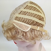 voordelige oudere pruik-roaring 20s pruik synthetische pruik krullend krullend pruik kort blond synthetisch haar vrouwen blond
