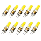 billige Bi-pin lamper med LED-10 stk g4 2w 200lm cob led bi-pin lyspære dimbar for skaplys taklys rv båter utendørs belysning 20w halogen tilsvarende varm hvit dc12v
