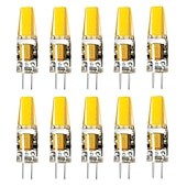 billige Bi-pin lamper med LED-10 stk g4 2w 200lm cob led bi-pin lyspære dimbar for skaplys taklys rv båter utendørs belysning 20w halogen tilsvarende varm hvit dc12v