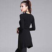 levne Oblečení na latinskoamerické tance-Latinské tance Vrchní deska Upnuté Dámské Trénink Výkon Dlouhý rukáv Přírodní Polyester