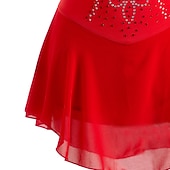 Недорогие Платья для фигурного катания-Платье для фигурного катания Жен. Девочки Катание на коньках Платья Белый Черный Красный Открытая спина Сетка Спандекс Эластичность Учебный Соревнование Одежда для фигурного катания Ручная работа