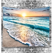 tanie Tkanina Plaży Oceanicznej-wall tapestry art decor koc kurtyna piknik obrus wiszący dom sypialnia salon akademik dekoracja krajobraz plaża morze ocean fala wschód słońca zachód słońca