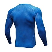 cheap Men&#039;s Active Tees &amp; Tanks-Men&#039;s Compression Shirt Running Shirt Long Sleeve Tee Tshirt Athletic Spandex Quick Dry Breathability Lightweight Stretchy Fitness Gym Workout Running Sportswear Activewear Snakeskin White Red Blue