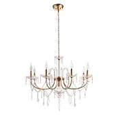 Недорогие Люстры-свечи-9 ламп, 75 см, хрустальные люстры в стиле свечей, металлические люстры в стиле свечей, гальваника, другие, деревенский / лодж, современный, современный, 110-120в 220-240в.