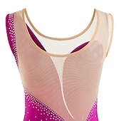 voordelige Schaatsjurken-Kunstschaatsjurk Dames Voor meisjes Schaatsen Jurken Wit / Wit Geel en geel Donker paars Asymetrische zoom Netstof Spandex Hoge Elasticiteit Wedstrijd Kunstschaatskleding Kristal / Bergkristal