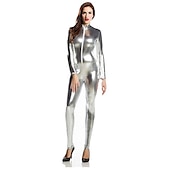 economico Lucide-Tute Zentai Lucide Costume Cosplay Catsuit Costume di Carnevale Tuta Intera Per uomo Per donna Sesso Costume Sexy Tinta unita Spandex Latex Costume per Halloween Mascherata Adulti