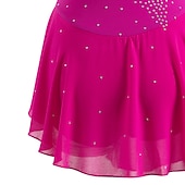 voordelige Schaatsjurken-Kunstschaatsjurk Dames Voor meisjes Schaatsen Jurken Wit / Wit Geel en geel Donker paars Asymetrische zoom Netstof Spandex Hoge Elasticiteit Wedstrijd Kunstschaatskleding Kristal / Bergkristal