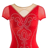 cheap Figure Skating Dresses-Figure Skating Dress Women's Girls' Ice Skating Dress Outfits White Purple Red Mesh Spandex High Elasticity Training Leisure Sports Practice Skating Wear Anatomic Design Handmade Patchwork Classic