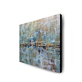 cheap Abstract Paintings-Oil Painting 100% Handmade Hand Painted Wall Art On Canvas Blue Line Abstract Modern Home Decoration Decor Rolled Canvas No Frame Unstretched