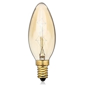 Χαμηλού Κόστους Λάμπες Πυρακτώσεως-10 τμχ 40w edison vintage λαμπτήρας πυρακτώσεως ρυθμιζόμενος e14 c35 αντικέ νήμα κεχριμπαρένιο ζεστό λευκό για φως πολυελαίου 220-240v