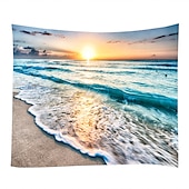 tanie Tkanina Plaży Oceanicznej-wall tapestry art decor koc kurtyna piknik obrus wiszący dom sypialnia salon akademik dekoracja krajobraz plaża morze ocean fala wschód słońca zachód słońca