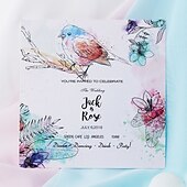 billige Bryllupsinvitasjoner-Flat Kort Bryllupsinvitasjoner 50-pack / 20-pack - Invitasjonssett Kunstnerisk Stil Perle-papir