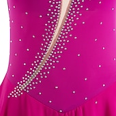 voordelige Schaatsjurken-Kunstschaatsjurk Dames Voor meisjes Schaatsen Jurken Wit / Wit Geel en geel Donker paars Asymetrische zoom Netstof Spandex Hoge Elasticiteit Wedstrijd Kunstschaatskleding Kristal / Bergkristal