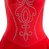 Недорогие Платья для фигурного катания-Платье для фигурного катания Жен. Девочки Катание на коньках Платья Белый Черный Красный Открытая спина Сетка Спандекс Эластичность Учебный Соревнование Одежда для фигурного катания Ручная работа