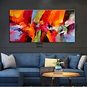 voordelige Abstracte schilderijen-olieverfschilderij handgemaakte handgeschilderde kunst aan de muur abstract kleurrijk huisdecoratie decor gerold canvas geen frame niet uitgerekt