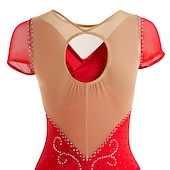 cheap Figure Skating Dresses-Figure Skating Dress Women's Girls' Ice Skating Dress Outfits White Purple Red Mesh Spandex High Elasticity Training Leisure Sports Practice Skating Wear Anatomic Design Handmade Patchwork Classic