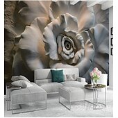 cheap Wallpaper-Mural Wallpaper Wall Sticker Covering Print Adhesive Required 3D Relief Effect Blossom Flower Canvas Home Décor