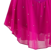 voordelige Schaatsjurken-Kunstschaatsjurk Dames Voor meisjes Schaatsen Jurken Wit / Wit Geel en geel Donker paars Asymetrische zoom Netstof Spandex Hoge Elasticiteit Wedstrijd Kunstschaatskleding Kristal / Bergkristal