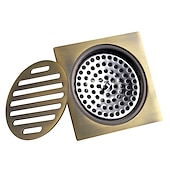 abordables Systèmes de douche à valve brute-ensemble de robinets de douche encastrés vintage pommeau de douche de 8 &quot;, mélangeur de système de douche rugueux dans la tête de pluie à haute pression avec drain, baignoire murale et kit de garniture de douche salle de bain