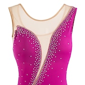 voordelige Schaatsjurken-Kunstschaatsjurk Dames Voor meisjes Schaatsen Jurken Wit / Wit Geel en geel Donker paars Asymetrische zoom Netstof Spandex Hoge Elasticiteit Wedstrijd Kunstschaatskleding Kristal / Bergkristal
