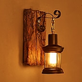 levne Nástěnné svícny-nástěnné svítidlo jednohlavé průmyslové rustikální vintage retro dřevěné nástěnné koláčky kov malba barva pro zemi domácí hotel chodba zdobit nástěnné světlo