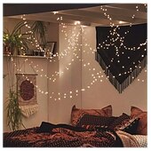 رخيصةأون يعمل بالبطاريات-حفل زفاف أنيق&amp;amp;حفل استقبال 8 أوضاع 10 م 100 أضواء خرافية LED مع جهاز تحكم عن بعد ومؤقت وأسلاك نحاسية مقاومة للماء تعمل بالبطارية وأضواء متلألئة للغرفة والحديقة&amp;amp;زينة الشجرة