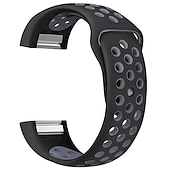 זול להקות שעונים של Fitbit-צפו בנד ל פיטביט Charge 2 סיליקוןריצה תַחֲלִיף רצועה רך מתכוונן נושם רצועת ספורט צמיד