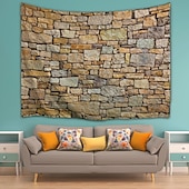 olcso táj kárpit-vintage fal tégla fal kárpit art dekor takaró függöny piknik terítő akasztó otthon hálószoba nappali kollégiumi dekoráció építészet vintage rusztikus szikla falazat