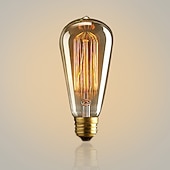 Χαμηλού Κόστους Λάμπες Πυρακτώσεως-6 τμχ 40w edison vintage λαμπτήρας πυρακτώσεως με ρυθμιζόμενο e26 e27 st64 νήμα κηροπήγιο πορτοκαλί ζεστό λευκό για φωτιστικό 220v 110v