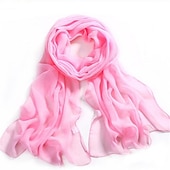 economico Sciarpe in chiffon-Per donna Sciarpe di chiffon Da sera Strada Da giorno Vino Nero Rosa Sciarpa Colore puro / Essenziale / Chiffon / Inverno / Primavera / Estate