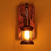 levne Nástěnné svícny-nástěnné svítidlo jednohlavé průmyslové rustikální vintage retro dřevěné nástěnné koláčky kov malba barva pro zemi domácí hotel chodba zdobit nástěnné světlo