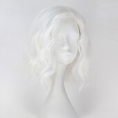 economico Parrucche da festa-Parrucca bianca Game of Thrones parrucca cosplay tutte 14 pollici fibra resistente al calore anime parrucche di Halloween