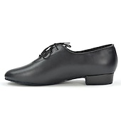 economico Scarpe da ballo uomo-scarpe da ballo da sala da uomo in pelle nera, suola scamosciata antiscivolo e classiche stringhe, professionali per balli latino/da sala