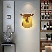 baratos Candeeiros de Parede de Embutir-Lâmpadas de parede led arandelas origami cabeça de veado decorativo led branco latão preto fosco alumínio luz de parede para quarto de crianças sala de estar quarto sala de estudo escritório 110-240 v