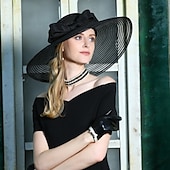 billige Partyhatter-Hatter Straw Bowler  Cloche Hatt Solhatt Te-parti Hesterase Melbourne Cup Elegant Romantisk Klassisk Med Hodeplagg å imponere Racedag Dress