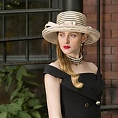 cheap Party Hats-Tulle Kentucky Derby Hat / Hats with Bowknot 1pc Wedding / Party / Evening Headpiece