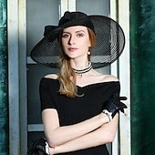 billige Partyhatter-Hatter Straw Bowler  Cloche Hatt Solhatt Te-parti Hesterase Melbourne Cup Elegant Romantisk Klassisk Med Hodeplagg å imponere Racedag Dress